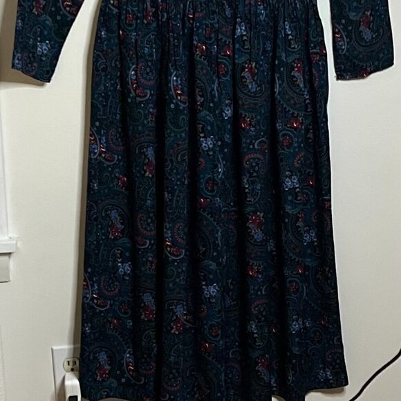 Vintage GUNNE SAX JESSICA MCCLINTOCK Prairie Ditsy Floral Paisley Dress Size 9 - Picture 4 of 10